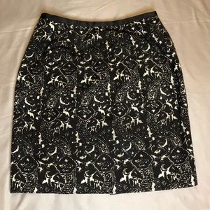 Talbots Petites Black Paisley Pleated Skirt Size 10P